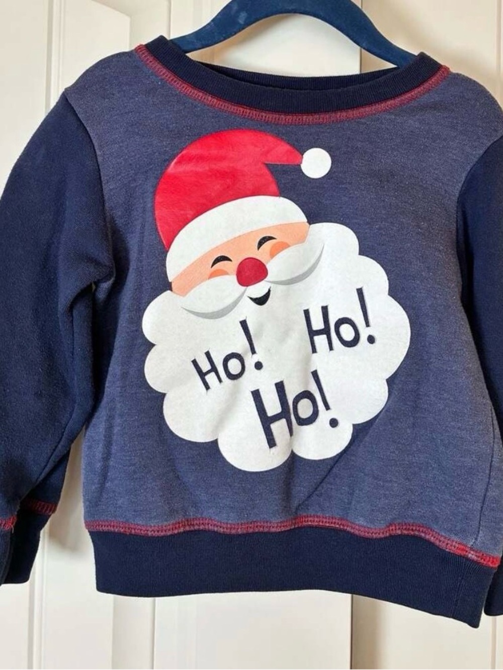Boys Rock Toddler Size 2T Navy Blue Santa Claus Ho Ho Ho Christmas Sweatshirt